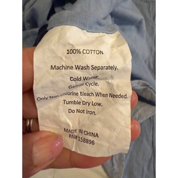 2 Concierge Collection Blue Stone Washed Cotton Jacquard Pillow Standard Shams - Picture 3 of 11